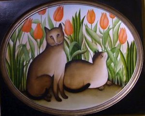 Chats dans les fleurs