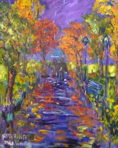 Couple Walking in Rain