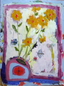 Fleurs et papillon